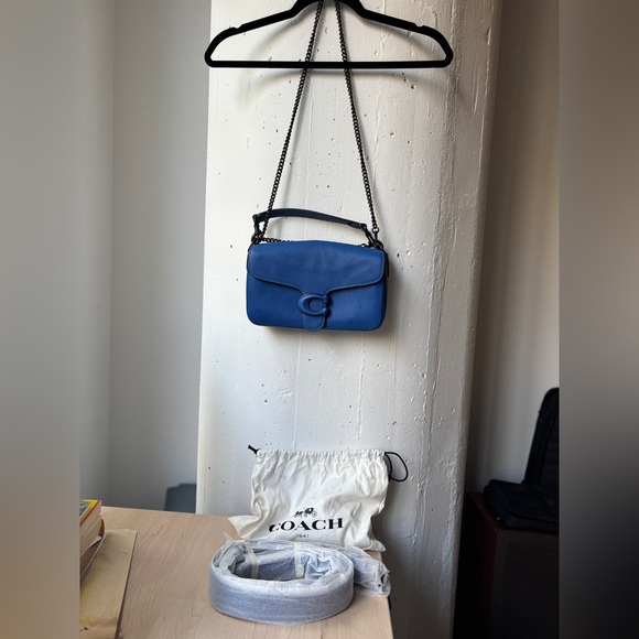 Coach Blue Leather Shoulder Bag with detachable strap - Picture 10 of 10
